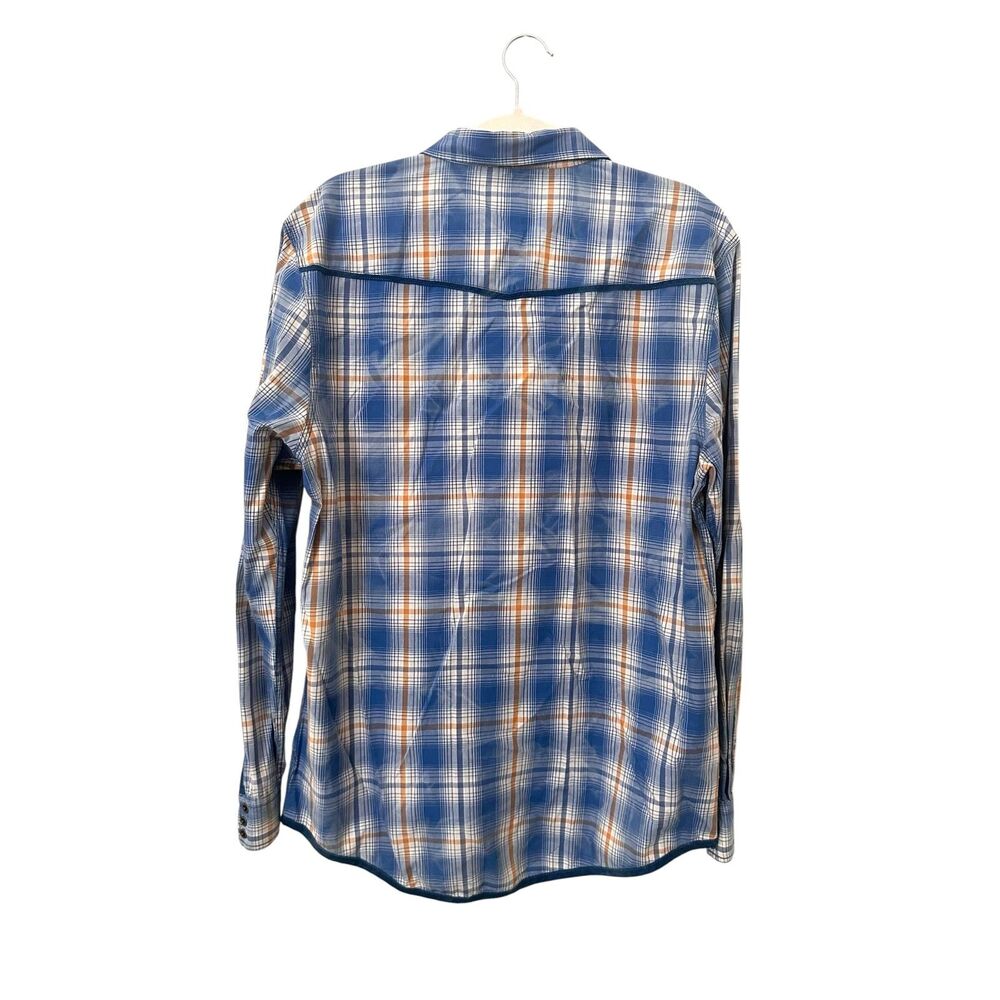 JACHS Classic Fit Plaid Button Down Blue Large - Picture 3 of 5